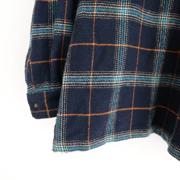 Vintage '90S Field Gear Navy Teal Checker Pattern 40% Wool Quarter Zip Sweater - Picture 7 of 13